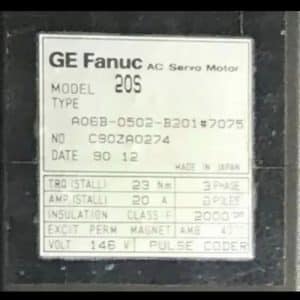سروو موتور GE Fanuc
 کدفنی: A06B-0502-B201#7075 (مدل 20S)